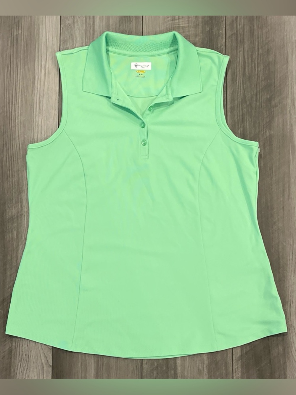 Greg Norman Collection Mint Green Sleeveless Polo Tank